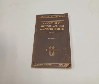 An Outline of Ancient Medieval & Modern History by Rickard - 1933/1934 Acceptabl Foto 1 de 4