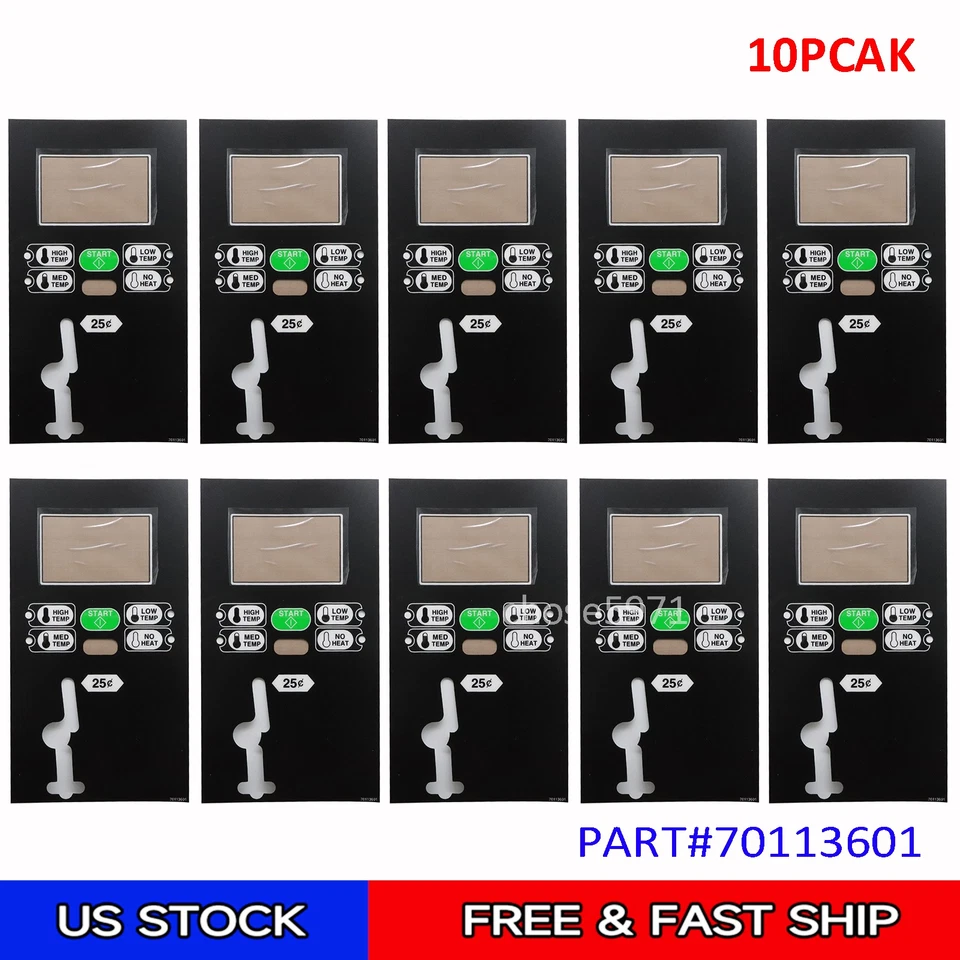 70113601 OVERLAY EC TEXT 300D FOR SPEED QUEEN DRYER 70113601P - 10PACK