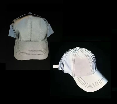 Gorra de béisbol blanca reflectante de seguridad que brilla en la oscuridad Foto 1 de 4