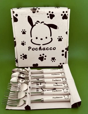Nuevo en caja 3 juegos de pochacco 3 cucharas y 3 tenedores utensilios para comer pochacco en el mango Nuevo Foto 1 de 3