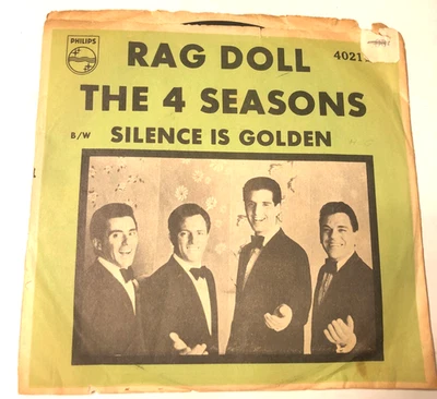 The 4 Seasons 7" Record 45 & Picture Sleeve Rag Doll / Silence Is Golden Foto 1 de 4