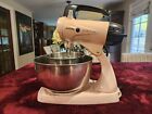 Vintage 1950s Pink Sunbeam model 12 Mixmaster Stand Mixer w/Beaters & SS bowls