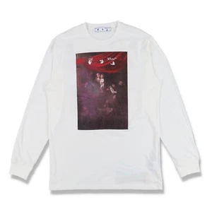 Off-White White Sprayed Caravaggio Arrows Long Sleeve T-Shirt | Sz XL RRP $355 - Picture 1 of 7