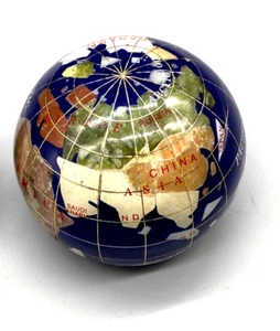 Vintage Paperweight Globe Sphere Semi precious Stones Ornaments Hand Made - Picture 1 of 12