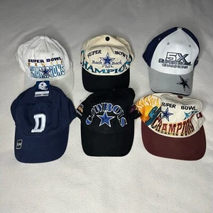 Dallas Cowboys Hat Lot (6 Hats) - 5X champions Super Bowl - Vintage Most 90s - Picture 1 of 9