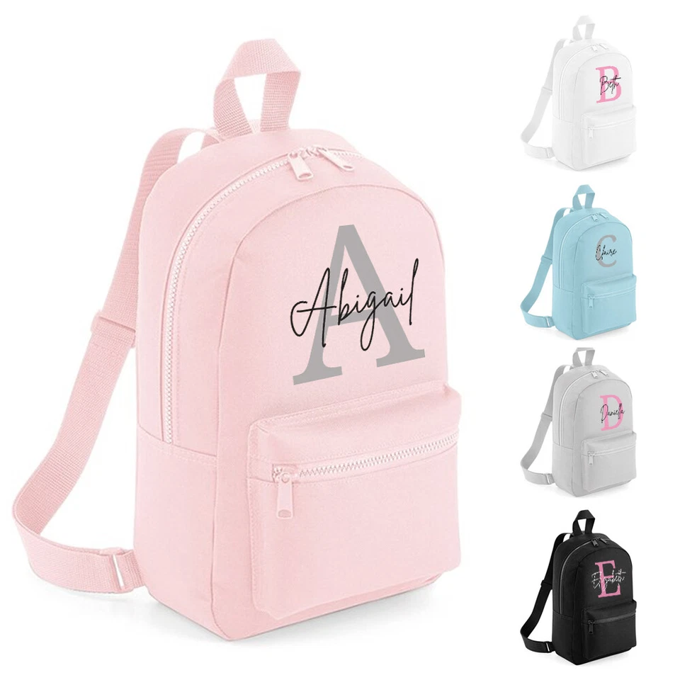 Personalised Girls Backpack Bag Mini School PE Club Nursery Any Name Rucksack - Image 1 of 4