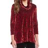 Velvet Cowl Neck Top Size PXL Petite Well Red Burn Out Red Black A42 Ruby Rd