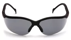 Lentes de espejo plateadas PYRAMEX V2 Venture II marcos negros gafas de seguridad SB1870S - Imagen 1 de 4