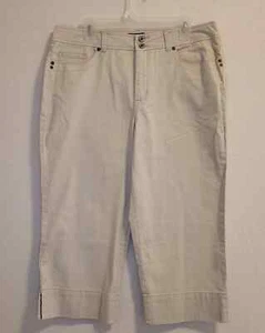 SONOMA Woman's Life + Style Size 14 Capris 5 Pocket Stretch Beige Pants NWT - Picture 1 of 2