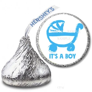 Blue Carriage It's a Boy Baby Shower Favors Hershey Kiss Baby Candy Wrappers - Picture 1 of 1