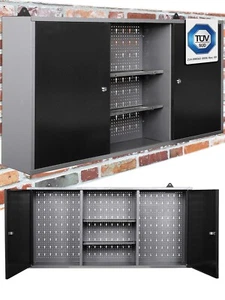 Ondis24 Werkstatt Hängeschrank Metall Werkzeugschrank abschließbar Schwarz Kurt - Bild 1 von 9