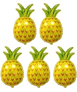 5pcs Large Pineapple 18x28 in Yellow Foil Balloon Birthday Party Luau Decoration - Picture 1 of 4