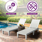 2Pc Outdoor Sun Lounger Chairs Pool Beach Chaise Lounge Adjustable Patio Chairs