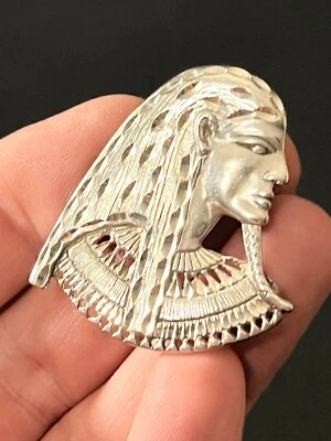 Sterling Silver 925 KING TUT Diamond Cut Brooch Pin 1 11/16" Length - Image 1 of 4