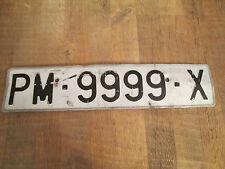 Nummern Auto Kennzeichen Spanien PM-9999.X  50 cm x 11 cm weiß/schwarz ca.1970