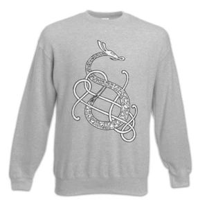 Sudadera Pullover Serpiente Dragón Nórdico Vikingos Odin Hugin Munin Valhall Valhalla - Imagen 1 de 1