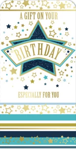 A Gift For You Star Design Open Birthday Luxury Gift Money Wallet Card - Picture 1 of 1