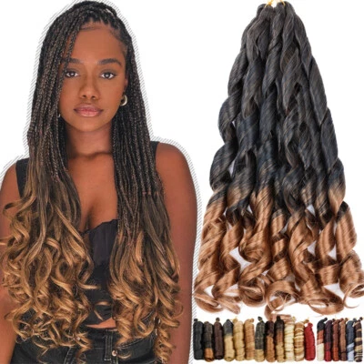S-NOILITE Afro Braiding Hair Loose Wave French Curls Braids Ponytail Extensions As Human