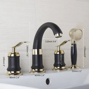 AS ORB 4 piezas Juego de 4 grifos mezcladores de lavabo de baño montado en cubierta - Imagen 1 de 8