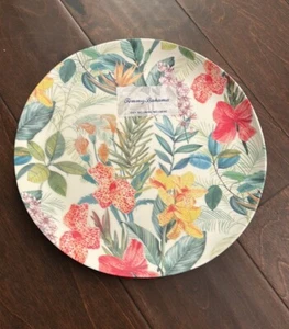 Tommy Bahama Set Of 2 Tropical Floral Print Dinner Plates New Melamine - Bild 1 von 2
