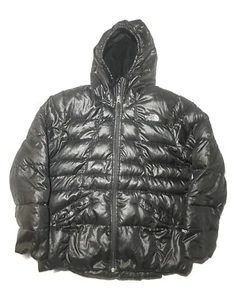 The North Face 550 Puffer Jacket Girls XL Goose Down Black Hooded Zip Up - Picture 1 of 15