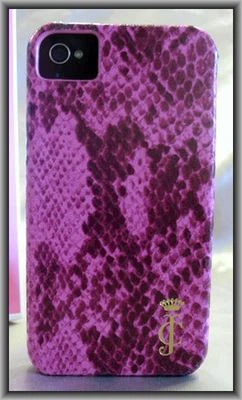 AUTÉNTICA FUNDA JUICY COUTURE SERPIENTE IMPRESA CUERO ROSA iPHONE $58 NUEVA EN CAJA Foto 1 de 4