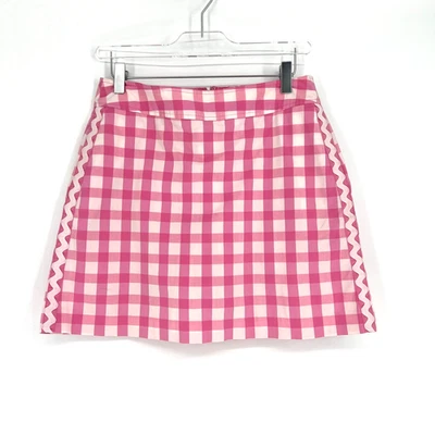 Lilly Pulitzer Skort женские 4 розовые клетчатые имбирь опрятный теннис спорт досуг - Изображение 1 из 4