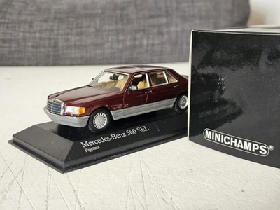 1:43 Minichamps Mercedes 560 SEL W126 (1989) Bourdeaux Mint - Immagine 1 di 4