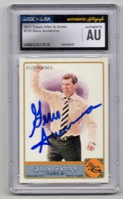 Signed 2011 Geno Auriemma Topps Allen & Ginter #133 CGC Authentic Autograph hof - Image 1 of 2