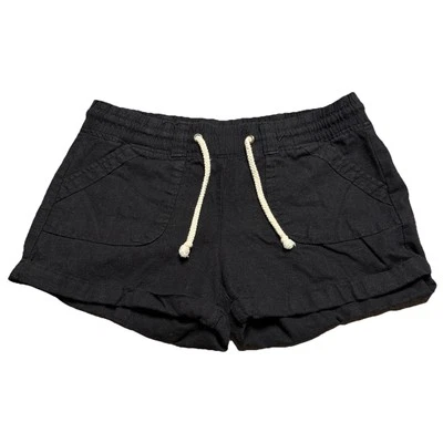 Shorts feminino Kiss & Cry de linho tamanho M preto mistura macia - Imagem 1 de 4