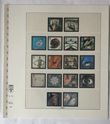 LINDNER GRANDE GRÃ-BRETANHA 1996-00 ILUSTRADO E SEM DOBRADIÇAS 18 PÁGINAS DE ÁLBUM DE SELOS DE ANEL - Imagem 1 de 4