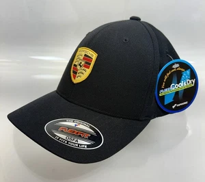 Porsche Hat Flex Fit One Size Black Design Driver’s Selection Embroidered Crest - Bild 1 von 14