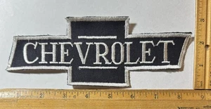 Vintage Chevy Chevrolet Bowtie Logo Embroidered Sew On Black Patch 8” x 3” NOS - Picture 1 of 2