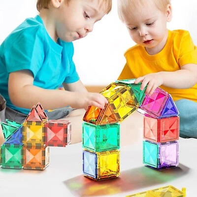 ZUNIK 68pcs Magnetic Tiles Educational Building Blocks Set Kids 3D Construction Toy