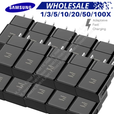 Lote adaptador de corriente cargador de pared USB rápido adaptable para Samsung S22 S21 S9 bloque de EE. UU. Foto 1 de 4