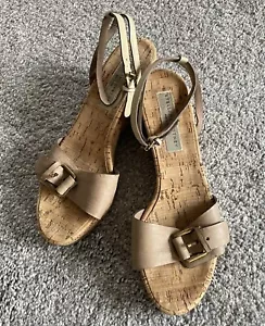 Stella McCartney Leder knöchelriemen Korkkkeilabsatz Größe 39 - Bild 1 von 10