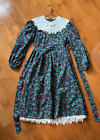 Vintage Sarah Kent Cottage Core Prairie Style Dress ~ Girls Sz 12 ~ Lace Collar
