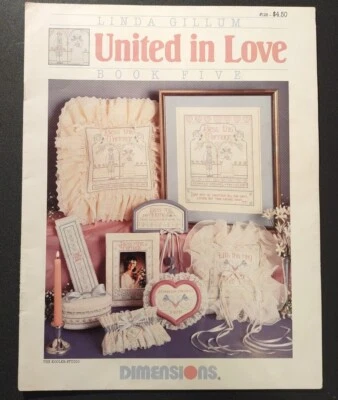 Vintage 1987 Dimensions United in L o v e Wedding Cross Stitch Patterns - Image 1 of 2