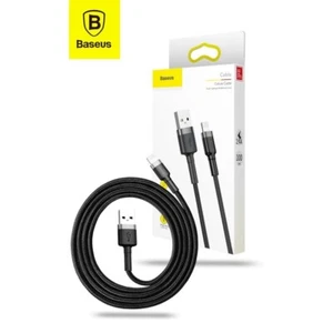 Baseus USB-A ToLightning Cafule Tough Cable Braided Cord 1m - Black - Picture 1 of 3