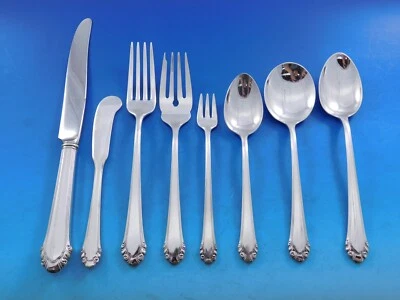 Juego de cubiertos de plata Cavalier by Gorham para 8 servicio de almuerzo 83 piezas Foto 1 de 4