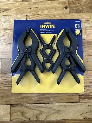 Irwin IRHT83241 Spring Clamp Clamps Set of 6 Pieces 3/4" 1" & 2" - Image 1 of 2