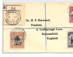 PENRHYN ISLAND Cover Cook Islands Registered 1931 Beaconsfield {samwells}XJ234 - Picture 1 of 9