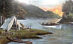 Up In Maine um 1909 Postkarte mit Briefmarke - Bild 1 von 2