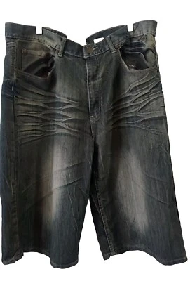 Pantalones Cortos Focus USA Inc Para Hombres 40 Bermudas Azul Denim Lavado Bolsillos con Cremallera Algodón Logo Foto 1 de 4