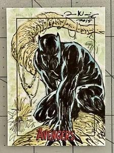 2015 Marvel The Avengers Silver Age SketchaFEX Iwan Nazif Black Panther 1/1 - Picture 1 of 2