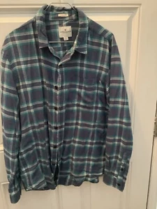 Men’s Size Large American Eagle ‘Seriously Soft’ Blue Plaid Button Up Shirt  - Picture 1 of 4