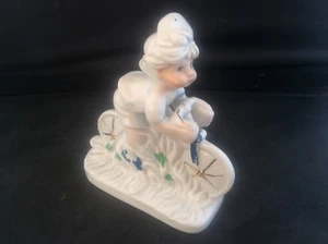 Vintage Continental Porcelain Cycling Figure & Racing Bike Figurine Memorabilia - Picture 1 of 4