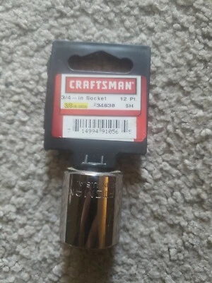 Craftsman Easy-Read Standard Socket 3/4" x 3/8 in.Dr - 12 Pt -  G2D 34638 USA - Image 1 of 2