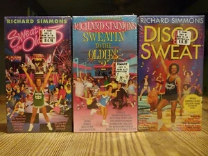 Richard Simmons Sweatin To The Oldies 1 + 2 Disco Sweat VHS Tapes Brand New... - Picture 1 of 3