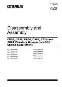Caterpillar CP56 CS56 Compactor C6.6 Engine Suppl Disassem Assem Service Manual - Picture 1 of 1